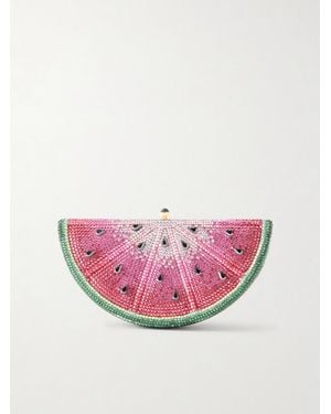 Judith Leiber Watermelon Slice Crystal-Embellished-Tone Clutch - Pink