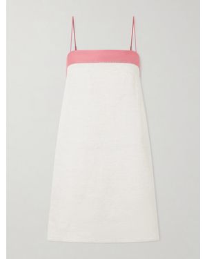 STAUD Laura Two-Tone Linen Mini Dress - Pink