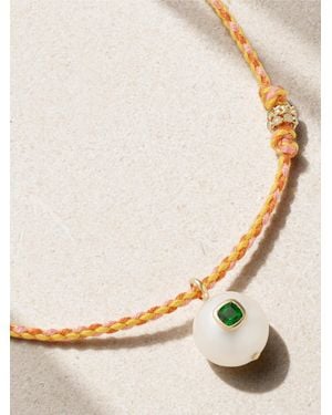 Pascale Monvoisin Eddie Kordelkette Mit Mehreren Steinen Und Details Aus 9 Karat - Natur