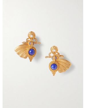 Sonia Petroff Falena-Plated, Resin And Swarovski Crystal Clip Earrings - White