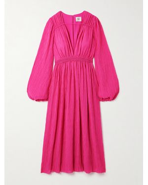 Aje. Genevieve Midikleid Aus Recyceltem Chiffon - Pink