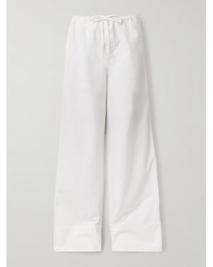 The Row Enea Cotton Wide-Leg Trousers - White