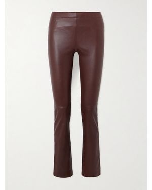 Stouls Jp Panelled Leather Flared Trousers - Purple