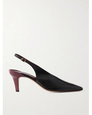 Chloé Suzie Leather Slingback Court Shoes - Black