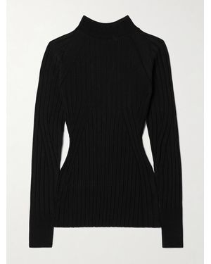 High Sport Pj Ribbed-Knit Top - Black