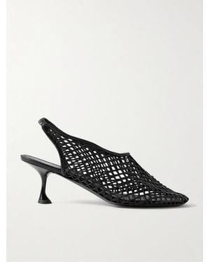Proenza Schouler Tee 60 Cutout Leather Slingback Court Shoes - Black
