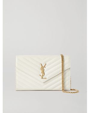 Saint Laurent Monogramme Schultertasche Aus Strukturiertem Leder - Mehrfarbig