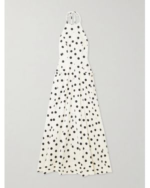Rebecca Vallance Maisie Neckholder-Maxikleid Aus Baumwollpopeline Mit Punkten Und Rüschen - Weiß