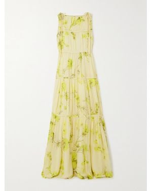Erdem Isla Robe Aus Baumwoll-Voile Mit Blumenprint Zum Binden - Gelb