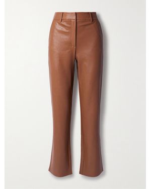 Commando Faux Stretch-Leather Straight-Leg Trousers - Brown