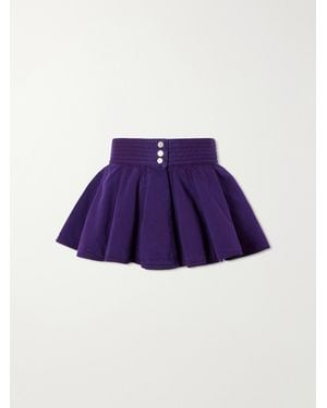 Alaïa Peplum Pleated Denim Belt - Blue