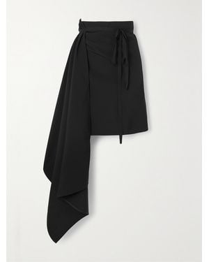 Ann Demeulemeester Draped Wool Midi Wrap Skirt - Black