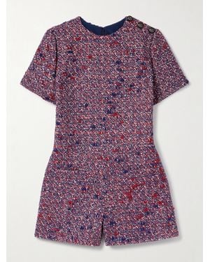 Gucci Combi-Short En Tweed Bouclé De Laine Mélangée - Violet