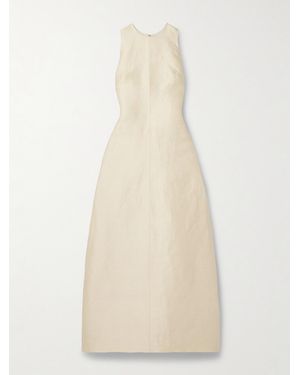 Brandon Maxwell The Shiva Paneled Linen And Silk-Blend Dupioni Gown - Natural