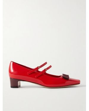 Ferragamo Vara Mary-Jane-Pumps Aus Lackleder Mit Schleife - Rot