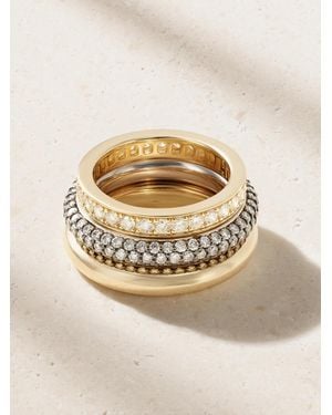 BY PARIAH Set Of Three 14-Karat Recycled And Diamond Rings - Natur