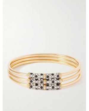 Maison Mayle T.E.R. Set Of Three 18-Karat-Plated Crystal Bracelets - Metallic