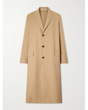 AURALEE Wool-Blend Gabardine Coat - Natural