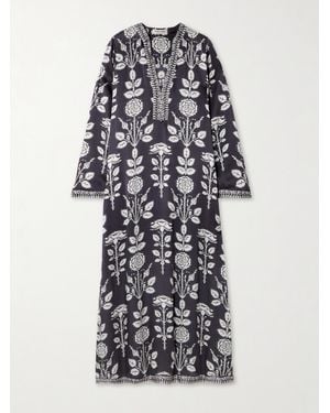 Emporio Sirenuse Jenna Kaftan Aus Bedrucktem Seiden-Voile - Weiß