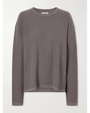 mfpen Reverse Rib Organic Cotton T-Shirt - Gray