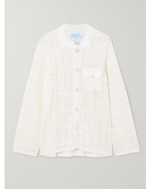 Calle Del Mar Pointelle-Knit Shirt - Natural