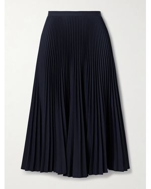 Erdem Plissé-Twill Midi Skirt - Blue