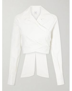 Patou Cotton-Poplin Knotted Blouse - White