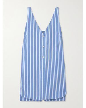 Dries Van Noten Layered Striped Cotton-Poplin Playsuit - Blue