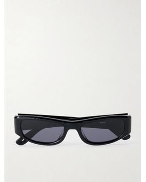 THISTLES The Suede Square-Frame Acetate Sunglasses - Black
