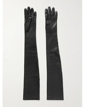 KHAITE Remo Long Leather Gloves - Black