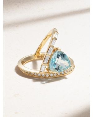 Mateo 14-Karat, Topaz And Diamond Ring - Metallic