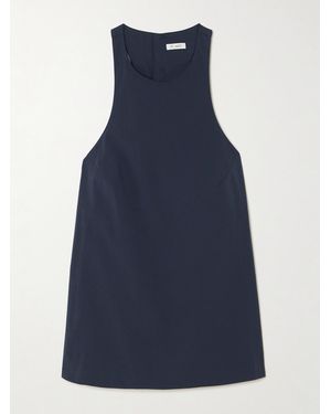 St. Agni Open-Back Cotton-Blend Poplin Tank - Blue
