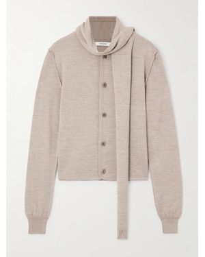 Lemaire Asymmetric Wool-Blend Cardigan - Natural