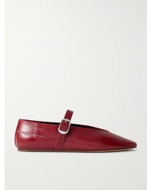Le Monde Beryl Stella Leather Mary Jane Ballet Flats - Red