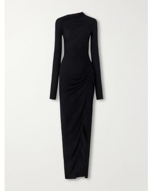 Rick Owens Svita Ruched Jersey Maxi Dress - Blue