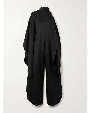 Alaïa Open-Back Asymmetric Grain De Poudre Wool-Blend Jumpsuit - Black