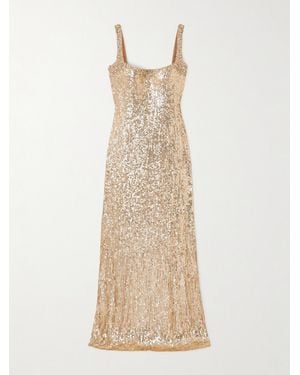 Jenny Packham Lettie Crystal-Embellished Sequined Tulle Gown - Natural