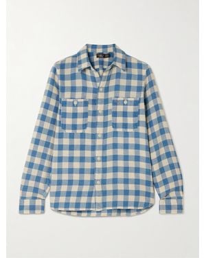 RRL Farrell Gingham Cotton And Linen-Blend Shirt - Blue