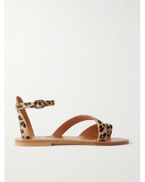 K. Jacques Anaelle Leopard-Print Pony Hair Sandals - Multicolour