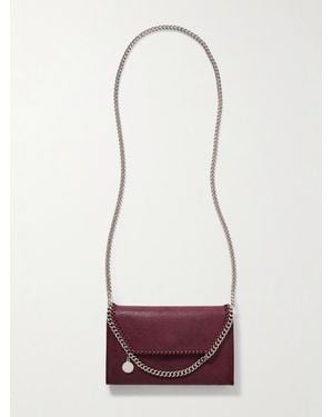 Stella McCartney Falabella Mini Schultertasche Aus Gebürstetem Synthetischen Material Mit Ketten - Rot