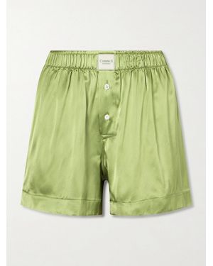 Comme Si Silk-Charmeuse Shorts - Green