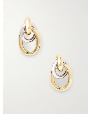 Joolz by Martha Calvo Two Tone Ami And Rhodium-Plated Earrings - Metallic