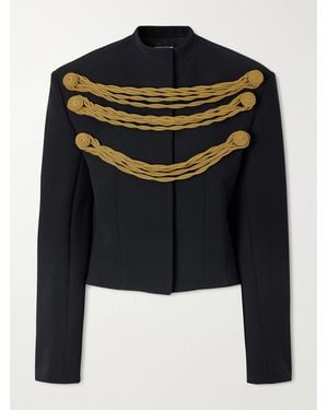 KHAITE York Cord-Detailed Crepe Jacket - Black