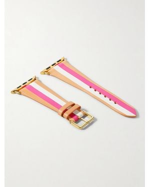 La Californienne Striped Leather Watch Strap - Rose
