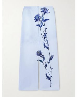 Altuzarra Kat Floral-Print Silk-Satin Maxi Skirt - Blue