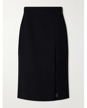 Dolce & Gabbana Front-Slit Wool Midi Skirt - Black
