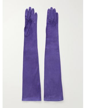 KHAITE Remo Suede Gloves - Purple