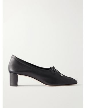 Aeyde Narissa 45 Bow-Detail Leather Court Shoes - Black