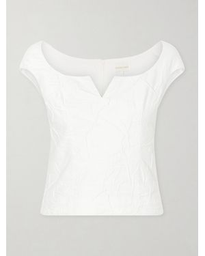 ShuShu/Tong Crinkled Cotton-Blend Top - White