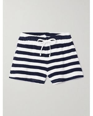 Suzie Kondi Shallis Shorts Aus Gestreiftem Frottee Aus Einer Baumwollmischung - Blau